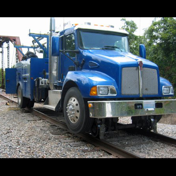 Kenworth truck with hi-rail gear